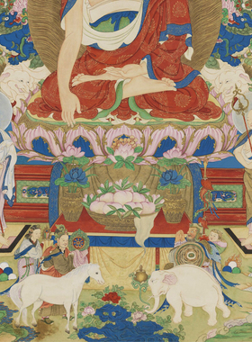 清_姚文瀚_释迦牟尼佛图画仿古画