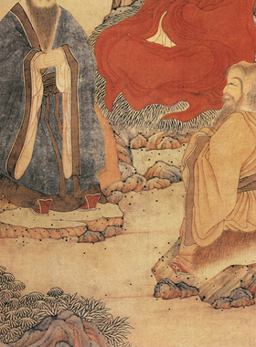 明丁云鹏三教图客厅挂画仿古画