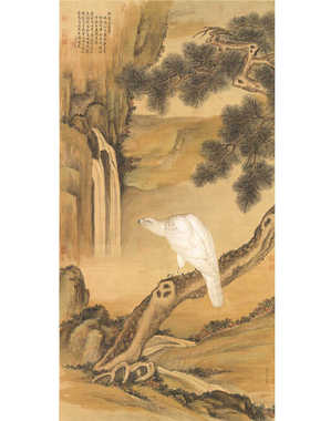 郎世宁白鹘图画芯画稿卷轴挂画
