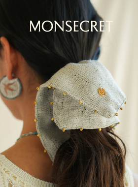 MONSECRET方形缀珠立体垂感发圈