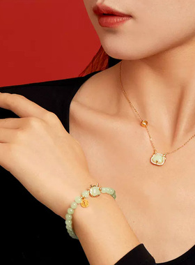 天然和田玉小萌龙渐变手串