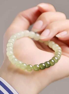 天然和田玉渐变晴水直切手链