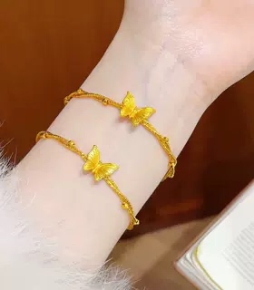 金店同款沙金仿真金蝴蝶手镯链