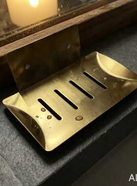 不锈钢镀金浴室沥水香皂挂架