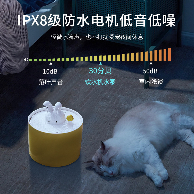 宠物饮水器自动陶瓷猫咪饮水机喝水器流动不湿嘴循环狗狗用品水壶 - 图1