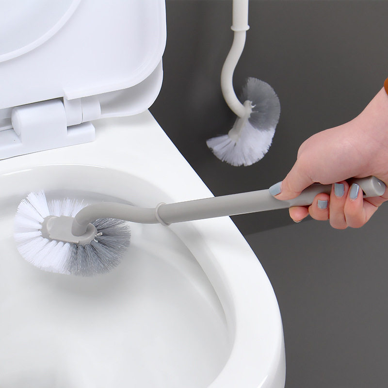 Toilet brush wall-mounted squat toilet Japanese-style cleaning brush home bathroom no dead ends long handle soft-bristled toilet brush