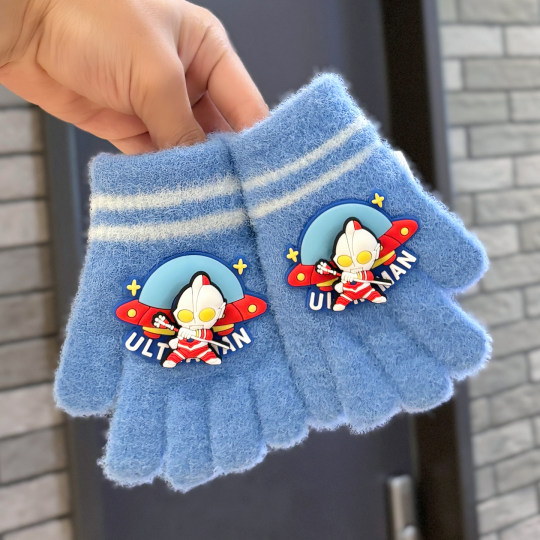 儿童手套冬季保暖新款可爱卡通分指套3-10岁男童女童写字五指手套