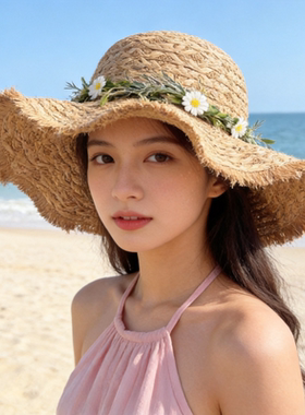 镂空拉菲草帽女夏季2026新款海边
