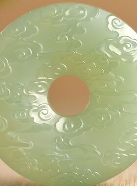 青白色纹祥云新疆高档男女玉石吊翠青天然坠项链玉佩坠玉坠情侣挂