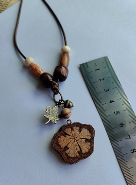 原创设计天然植物种子制作稀有果实蜡绳可调节民族风小众植物项链