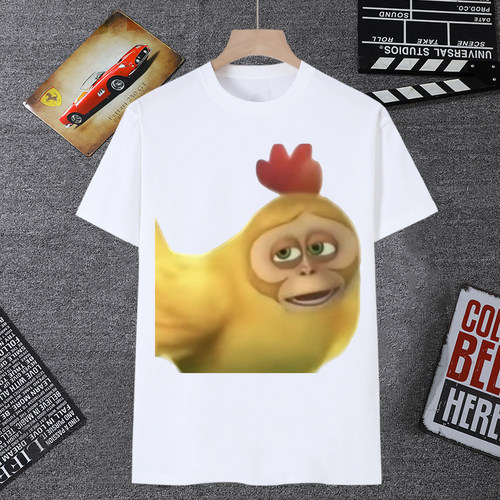 鸡出没短袖男t恤女搞怪抽象熊大熊二光头强表情包恶搞沙雕学生装 - 图2