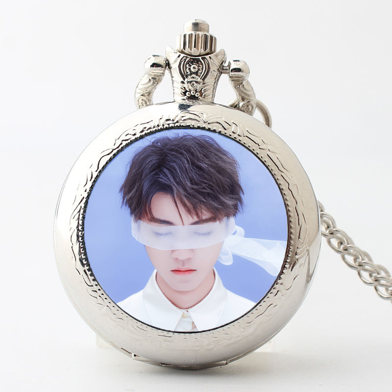 TFBOYS王俊凯怀表项链青少年学生时尚手表吊坠挂件周边照片定制