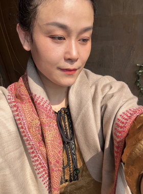 zooni520 ｜ 新品刺绣系列 ｜pashmina手绣手织底胚羊绒围巾