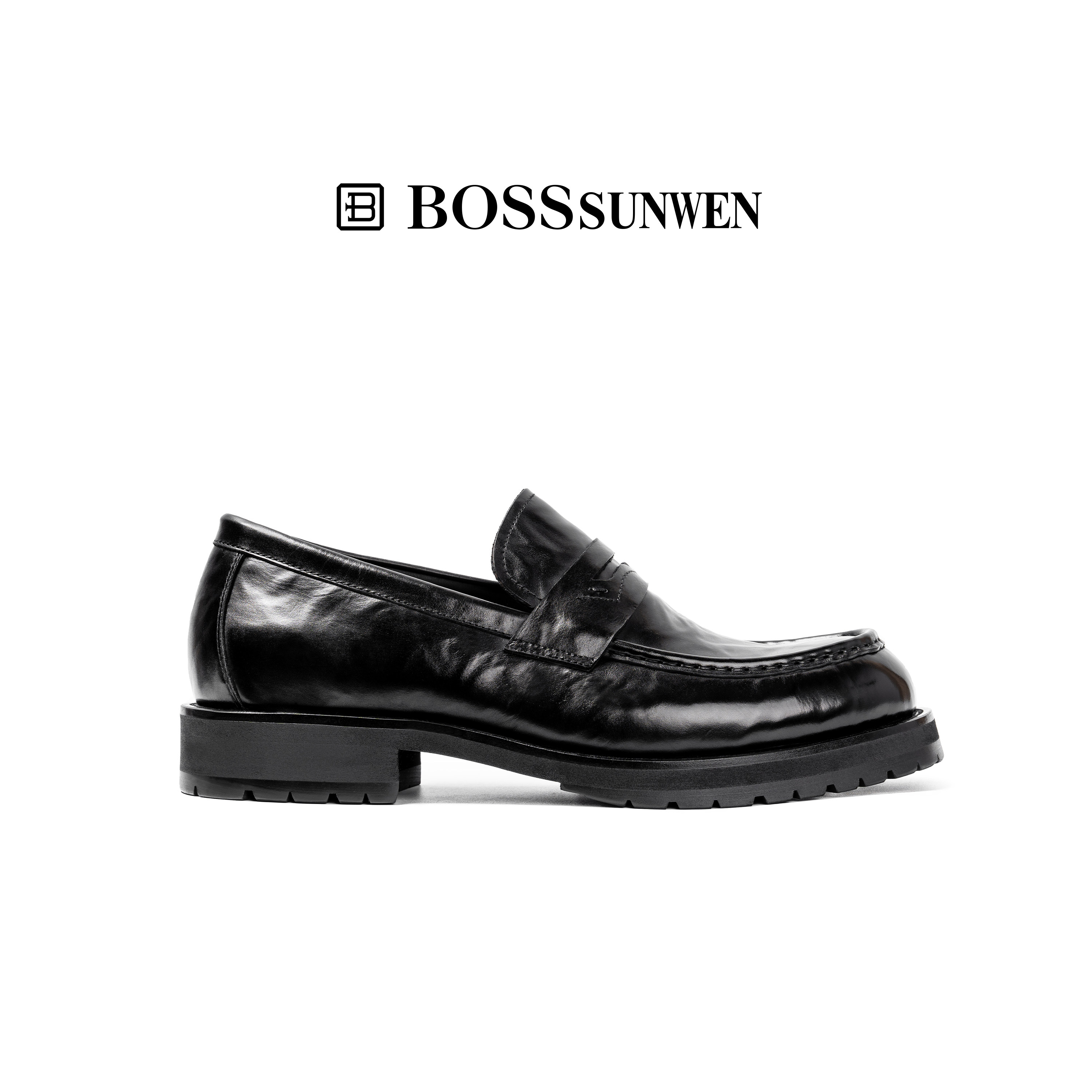 BOSSSUNWEN/博斯·绅威公务一脚蹬鞋男乐福鞋增高厚底商务皮鞋,淘宝优惠券,粉丝福利购,淘宝优惠卷