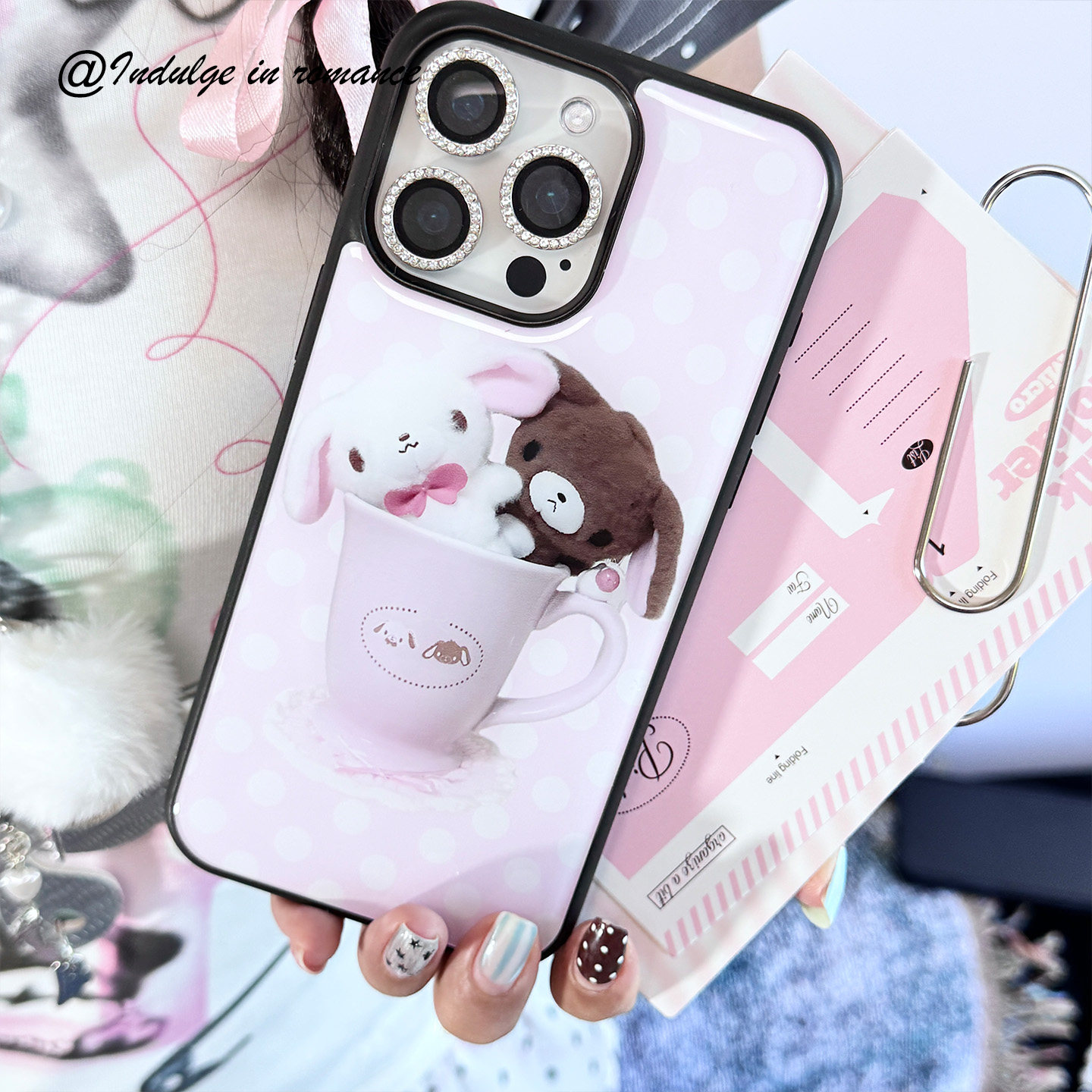 可爱波点茶杯日系软萌甜点兔少女古早ins日韩适用iphone17promax亚克力壳苹果16plus151416手机壳,淘宝优惠券,粉丝福利购,淘宝优惠卷