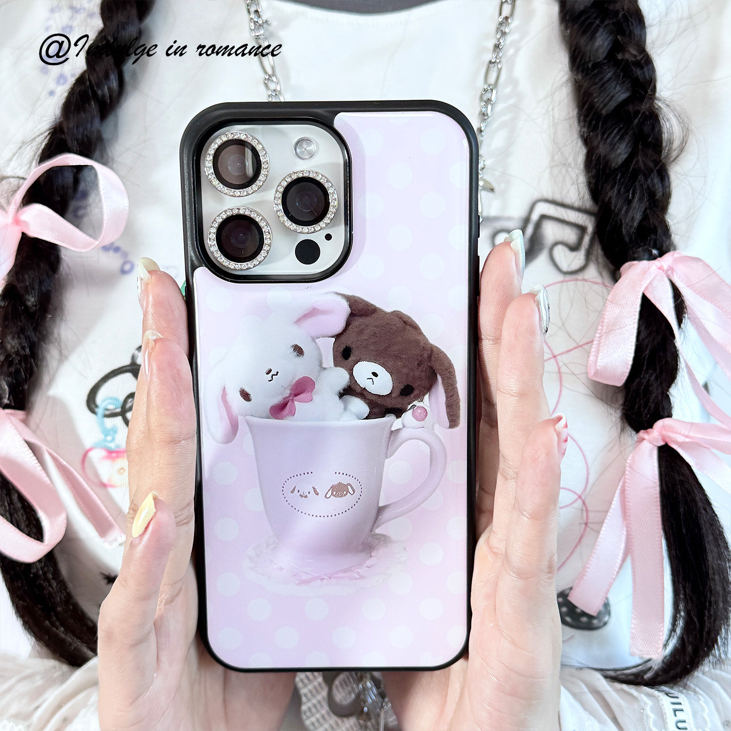 可爱波点茶杯日系软萌甜点兔少女古早ins日韩适用iphone17promax亚克力壳苹果16plus151416手机壳,淘宝优惠券,粉丝福利购,淘宝优惠卷