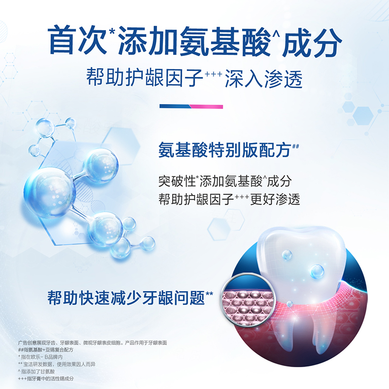 OralB欧乐B氨基酸牙膏官方修护牙龈问题清新口气男女含氟正品-图1