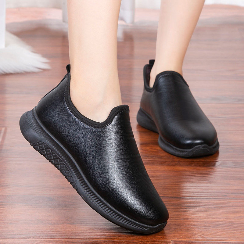 冬季皮面棉鞋防水加绒保暖纯黑色工作上班棉靴女老北京布鞋妈妈鞋,淘宝优惠券,粉丝福利购,淘宝优惠卷