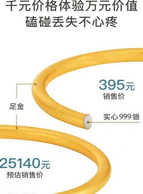 足金包银素圈手镯古法传承纯实心仿真黄金手链沙金不掉色首饰礼物