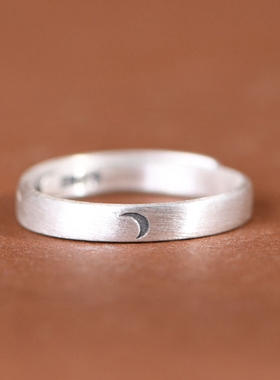 男女情侣9999银足银戒指个性百搭