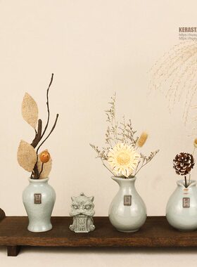 摆件家居饰品柜子橱柜客厅装饰品置物架陶瓷小花瓶高级感软装禅意
