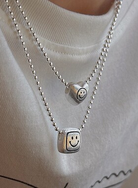 甜美几何爱心项链女拉丝雾面轻奢精致锁骨链韩版小众设计感颈链潮