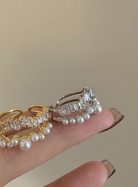 轻奢质感仿珍珠双层开口戒指女小众优雅时尚百搭S925镀银食指环潮