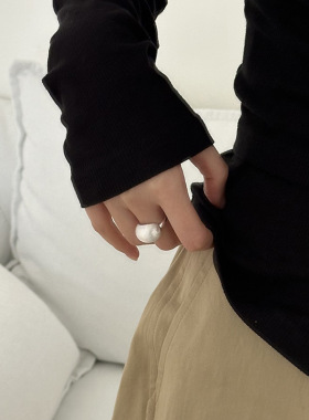 哑光工艺半球戒指女冷淡风个性嘻哈夸张开口指环网红创意食指戒潮