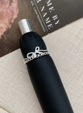 轻奢蕾丝车花镀银女士叠戴戒指