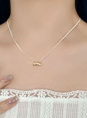 立体可颂牛角包吊坠项链女简约时尚百搭叠戴气质锁骨链网红颈链潮