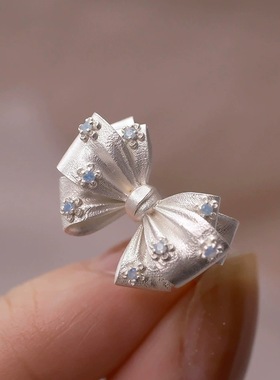 甜美气质蝴蝶结戒指女简约时尚优雅小清新开口指环ins风食指戒潮