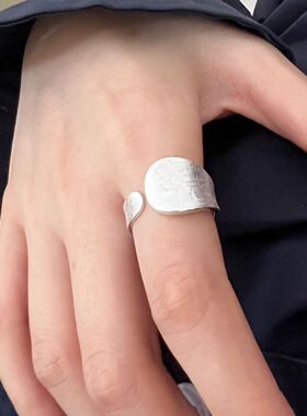 甜酷精致雾面戒指女几何不规则时尚百搭叠戴开口指环小众食指戒潮