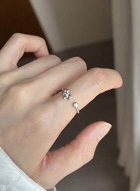 甜美飘带蝴蝶结戒指女时尚精致小巧气质创意开口指环小众食指戒潮