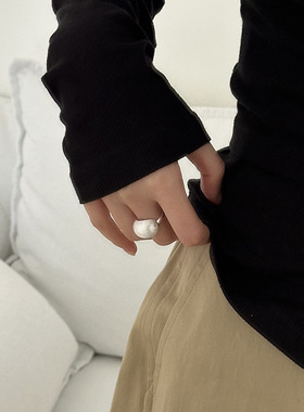 哑光工艺半球戒指女冷淡风个性嘻哈夸张开口指环网红创意食指戒潮