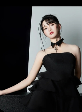 哥特吊坠十字架新款项链女辣妹锁骨链夸张颈链个性亚文化配饰脖链