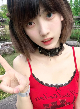 蕾丝翅膀项链脖子颈链亚文化配饰