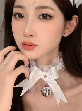 情侣趣味项圈蝴蝶结脖环直播项链