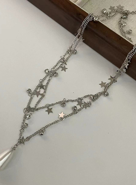 珍珠的眼泪双层流苏项链choker