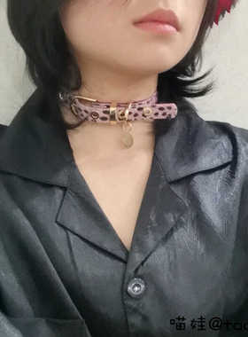 豹纹choker项圈甜酷辣妹风项链女