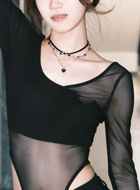 哥特风黑色项圈女choker小众独特辣妹脖颈带高级感锁骨链配饰项链