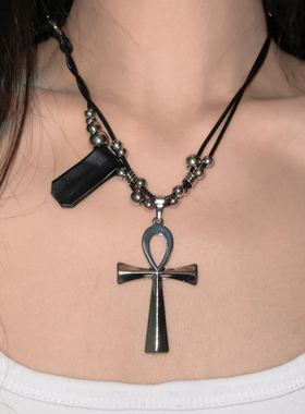 长款十字架项链亚文化配饰可调节