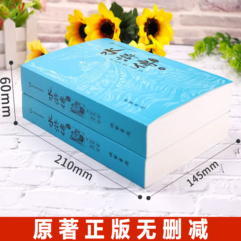 水浒传原著正版完整版上下册100回带简注无删减施耐庵中国四大名著青少版学生版初高中九年级课外书阅读世界经典古典文学小说书籍-图1