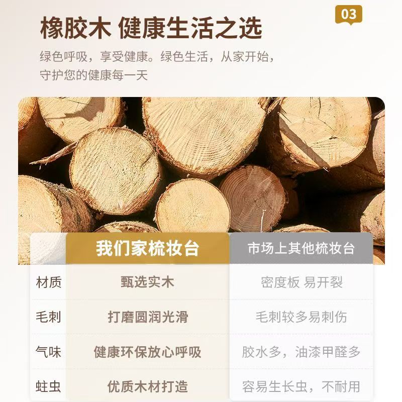 实木梳妆台小型卧室现代简约化妆桌小户型迷你翻盖收纳柜一体 - 图3