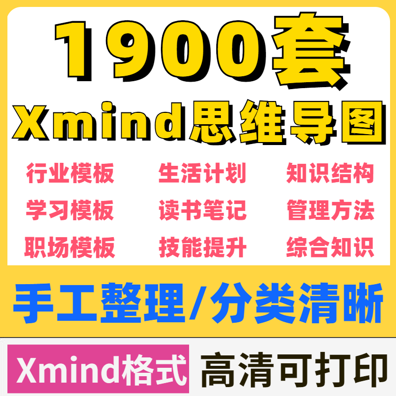 Mind思维导图模板XMind设计素材导图脑图模板PPT模板框架图逻辑图-图0