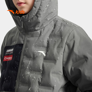 管道防钻绒羽绒服安踏儿童加厚羽绒服2025冬季连帽羽绒棉袄外套男