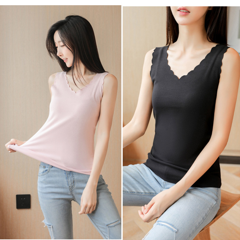 秋冬保暖上衣女修身内搭打底衫发热双面德绒无痕磨毛背心内衣包邮,淘宝优惠券,粉丝福利购,淘宝优惠卷