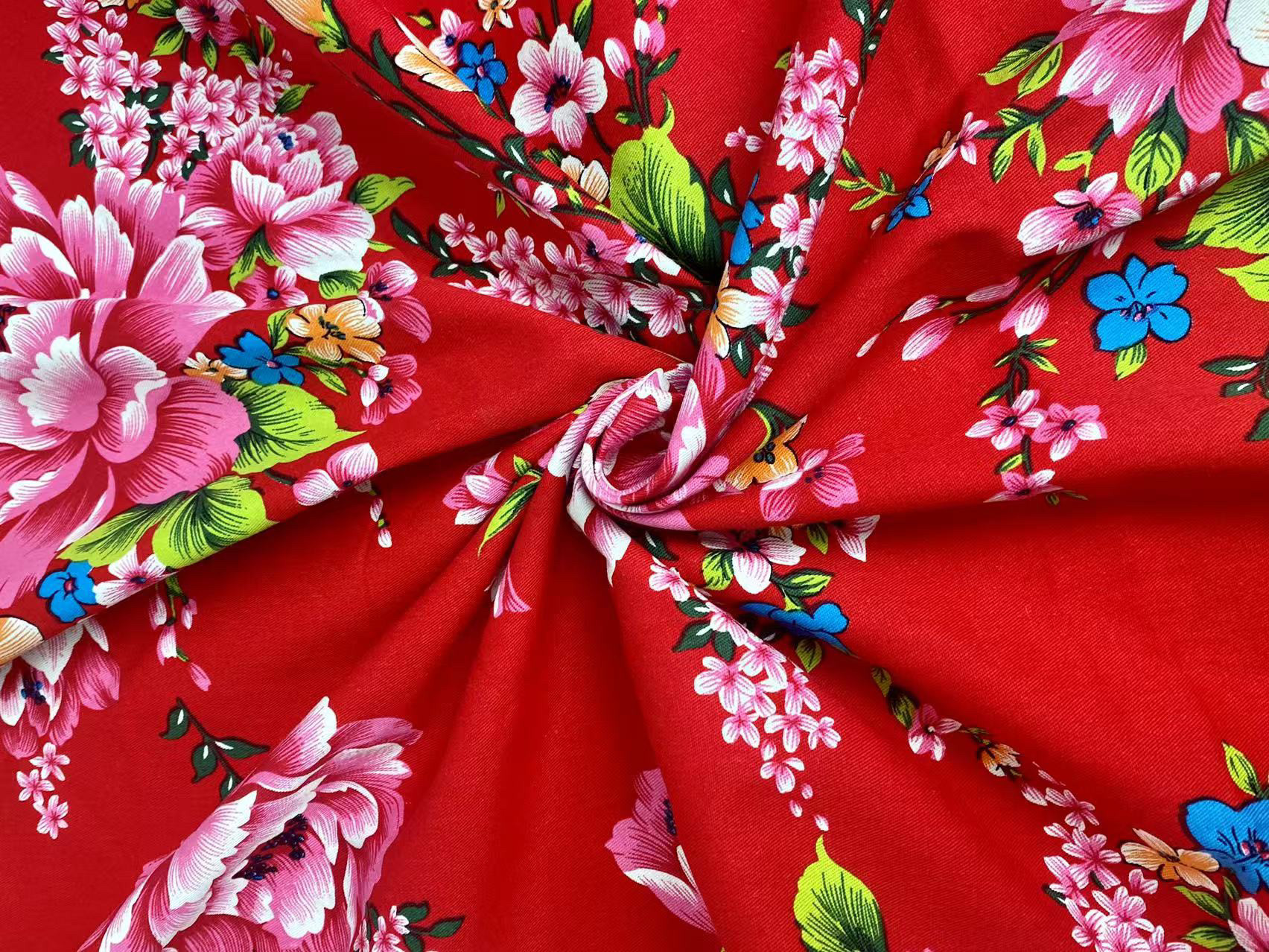 东北大花布 纯棉斜纹厚款大富贵牡丹花被面棉服面料,淘宝优惠券,粉丝福利购,淘宝优惠卷