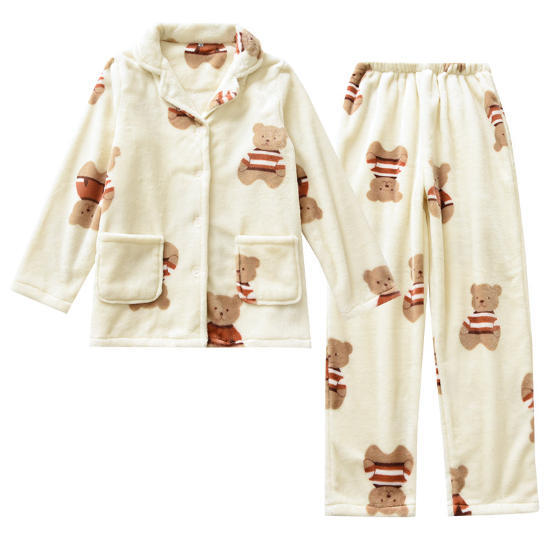 韩版情侣睡衣女冬款珊瑚绒加绒加厚保暖睡衣套装法兰绒男士家居服,淘宝优惠券,粉丝福利购,淘宝优惠卷