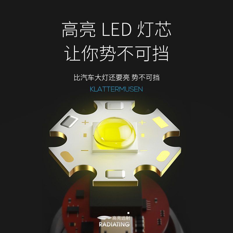 led强光手电筒可充电家用野外超亮多功能充电宝小型便携式带侧灯-图2