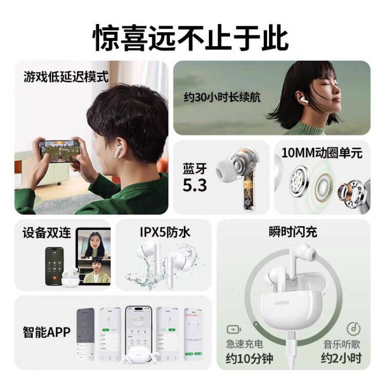  绿联中汉正光蓝牙耳机